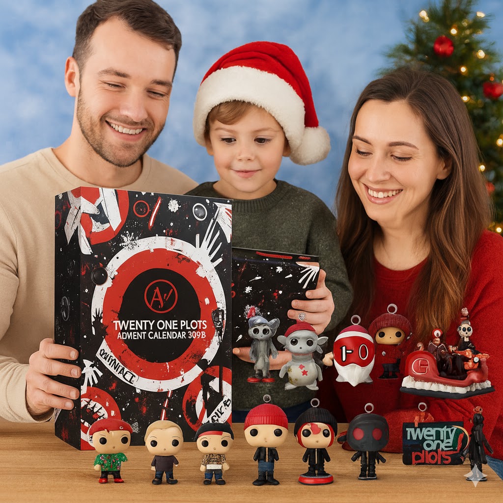 Twenty One Pilots Advent Calendar, Christmas Countdown Advent Calendar Gift Box With 24 Acrylic Ornaments