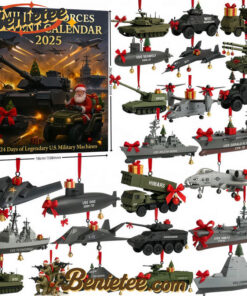 US Military Armed Forces Advent Calendar 2025, Christmas Countdown Advent Calendar Gift Box with 24 Acrylic Ornaments