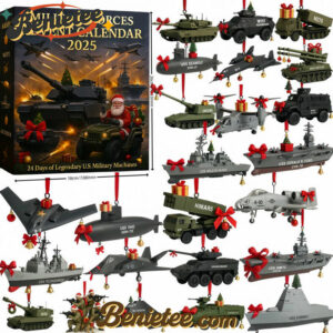 US Military Armed Forces Advent Calendar 2025, Christmas Countdown Advent Calendar Gift Box with 24 Acrylic Ornaments