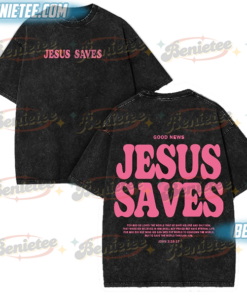 Jesus Saves Washed T-Shirt: Christian Streetwear, Gym Pump Cover