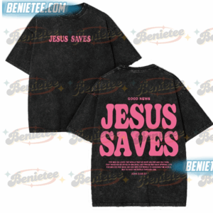 Jesus Saves Washed T-Shirt: Christian Streetwear, Gym Pump Cover
