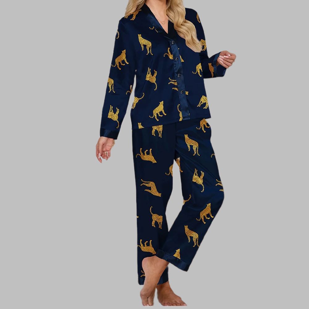 Leopard Blue Pajama Set - Image 2