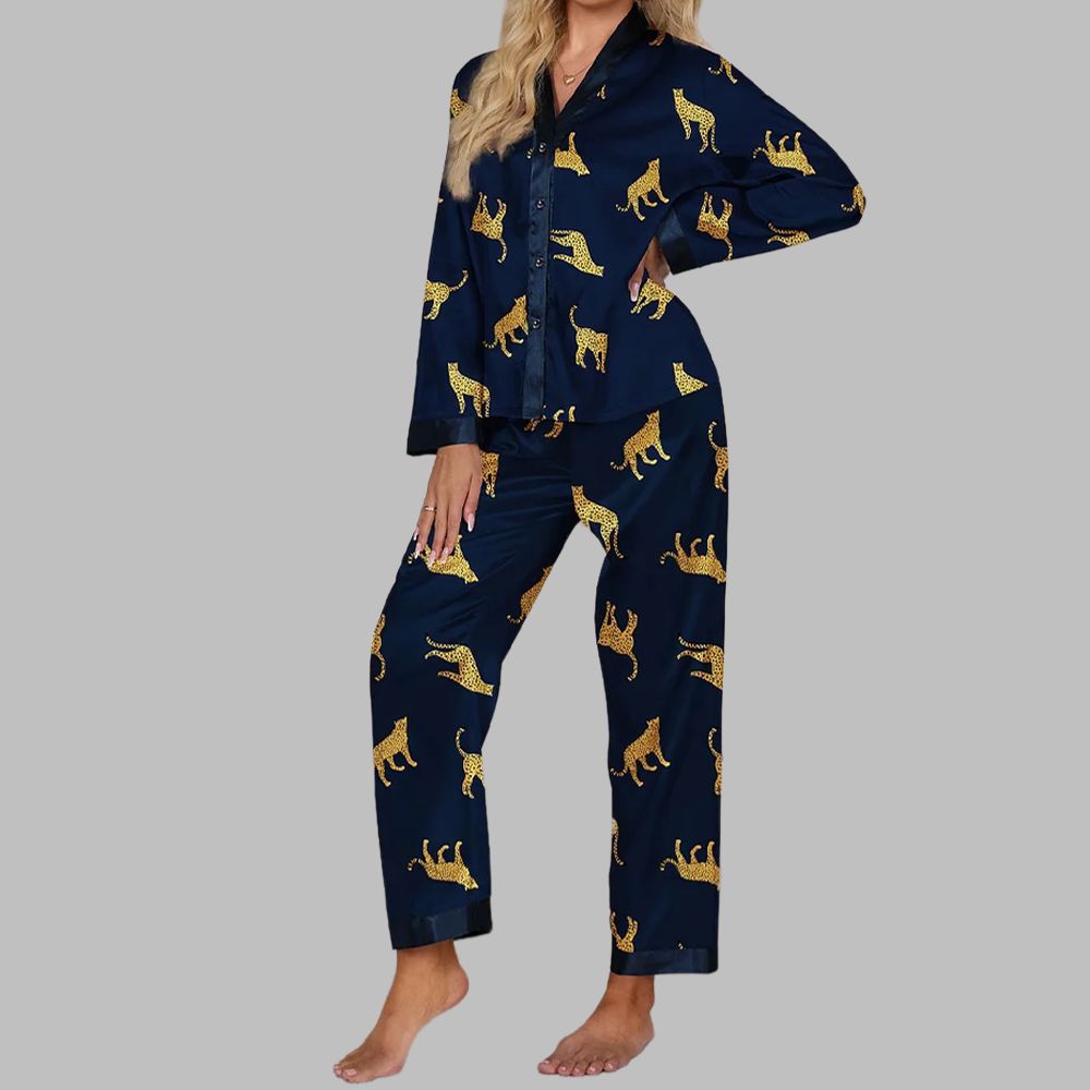 Leopard Blue Pajama Set - Image 3