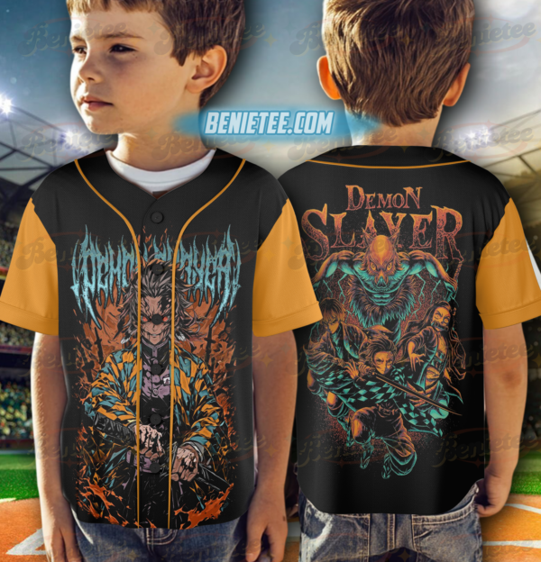 Alternative view of Demon Slayer Anime Vintage Baseball Jersey
