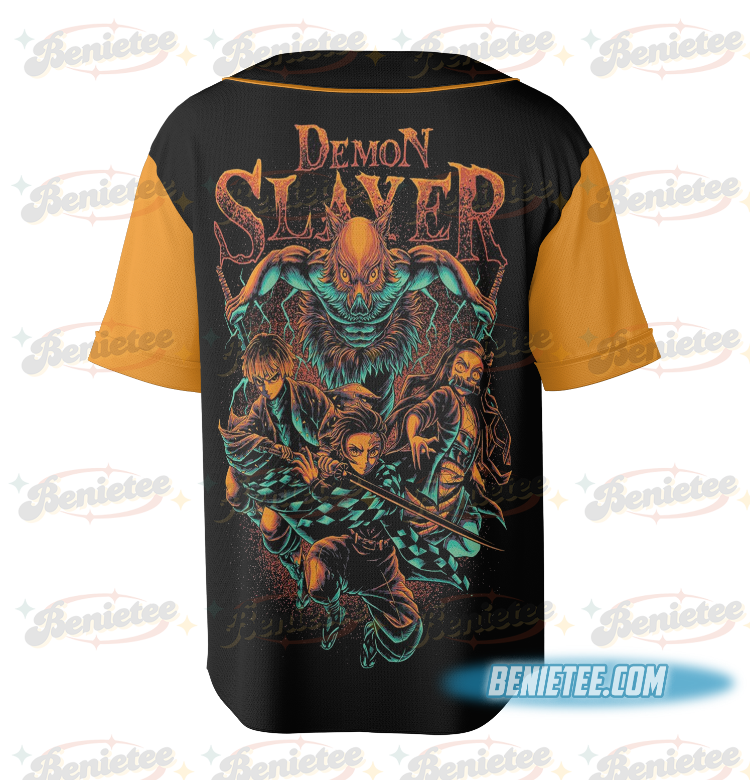 Demon Slayer Anime Vintage Baseball Jersey - Image 6
