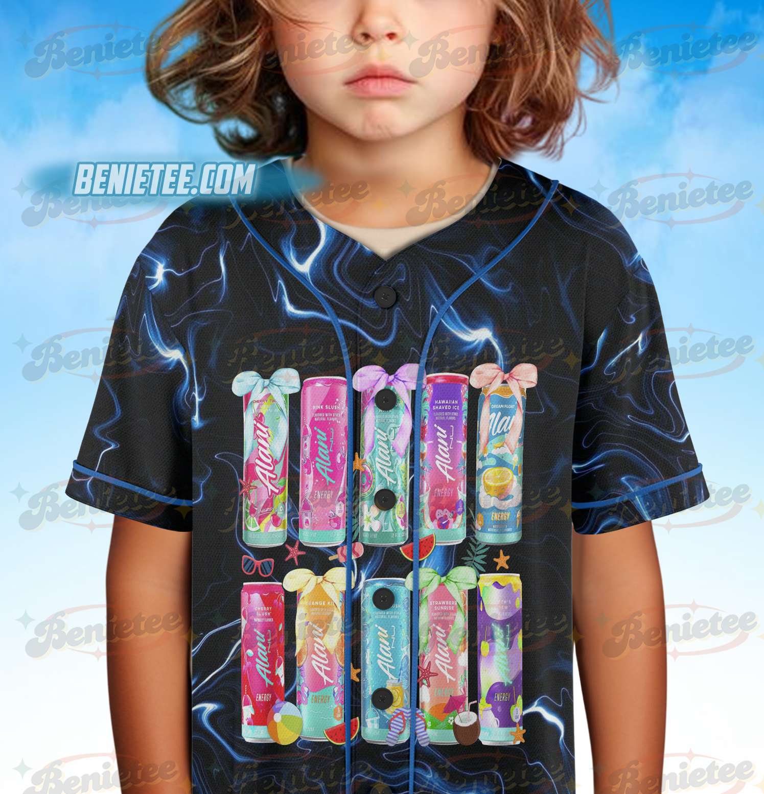 Coquette Bow Summer Drink Jersey, Alani Nu Energy Drink Graphic Tee, Fourth of July Soda T-shirt - Image 6