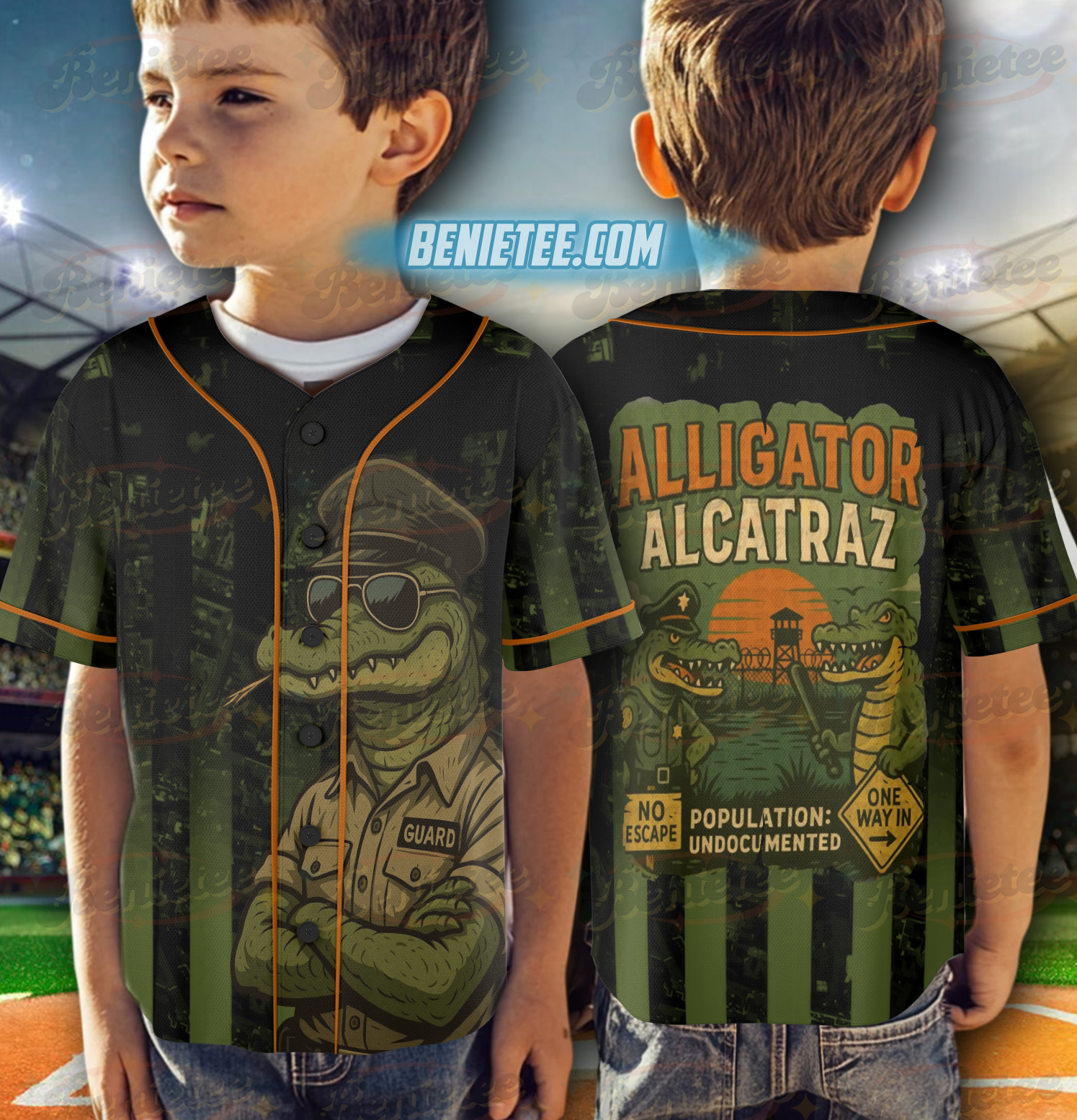 Funny Animal Jersey, Alligator Alcatraz Jersey - Image 6