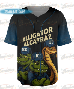 Alternative view of N.I.C.E Prison Squad Jersey, Alligator BAseball Jersey , Alcatraz Gator Enforcement