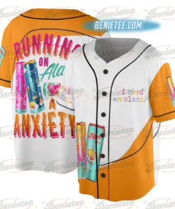 Alani Nu Baseball Jersey, Running On Alani Cute Funny Humor Energy Drink Alani Nu Alani Jersey