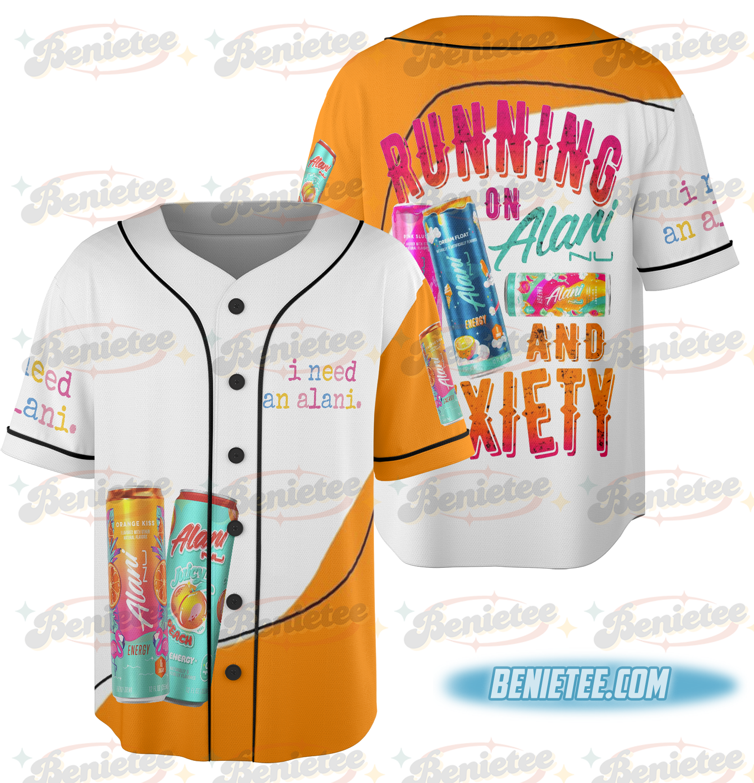 Alani Nu Baseball Jersey, Running On Alani Cute Funny Humor Energy Drink Alani Nu Alani Jersey - Image 3