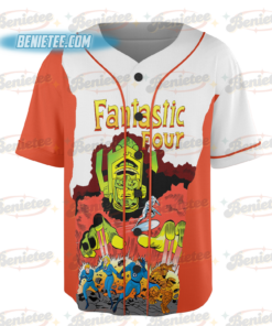Alternative view of Fantastic 4 Movie Inspired Vintage Baseball Jersey, Marvel Studio Superhero Shirt, Reed Richards Doctor Doom Tee