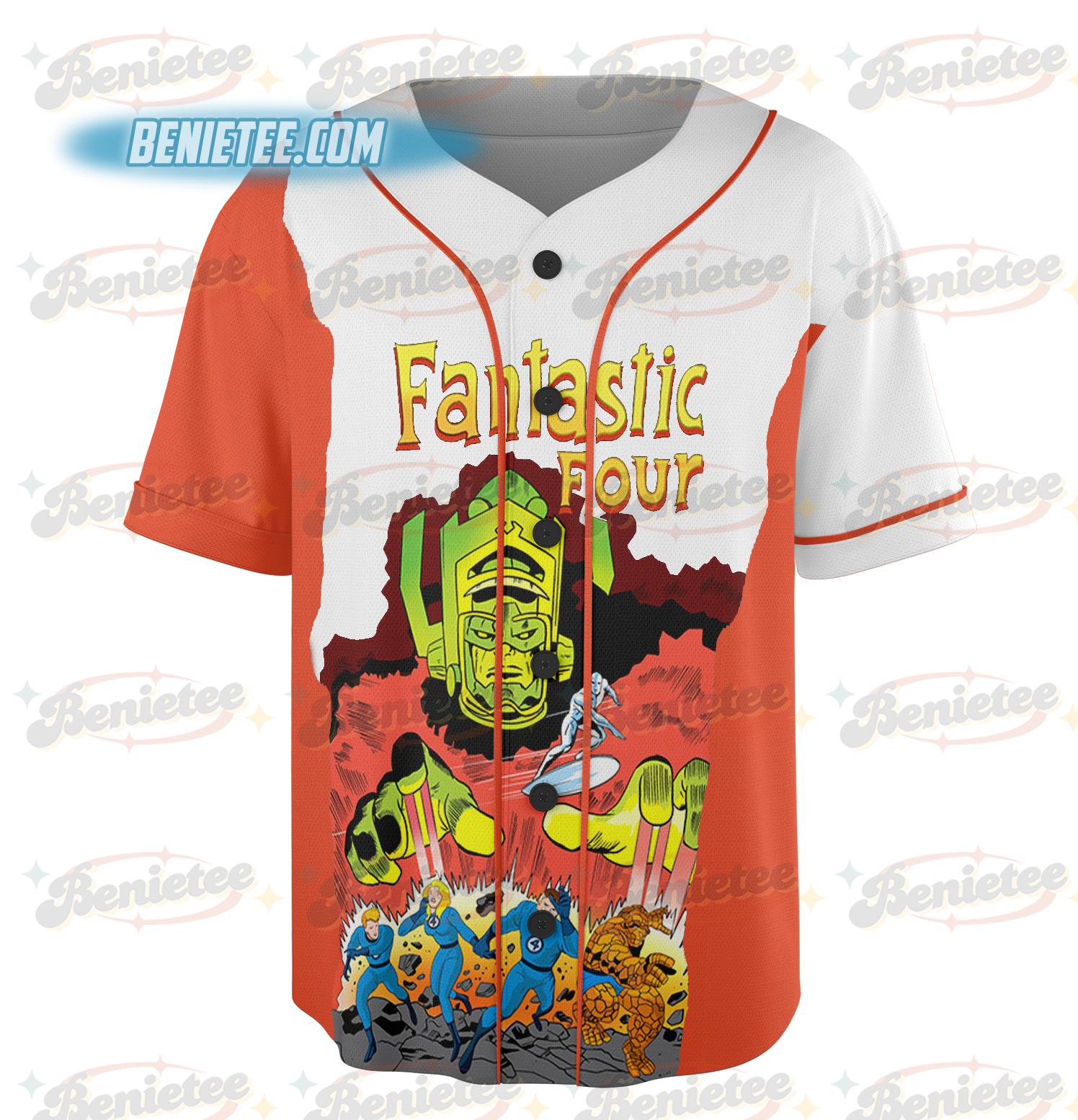 Fantastic 4 Movie Inspired Vintage Baseball Jersey, Marvel Studio Superhero Shirt, Reed Richards Doctor Doom Tee - Image 2