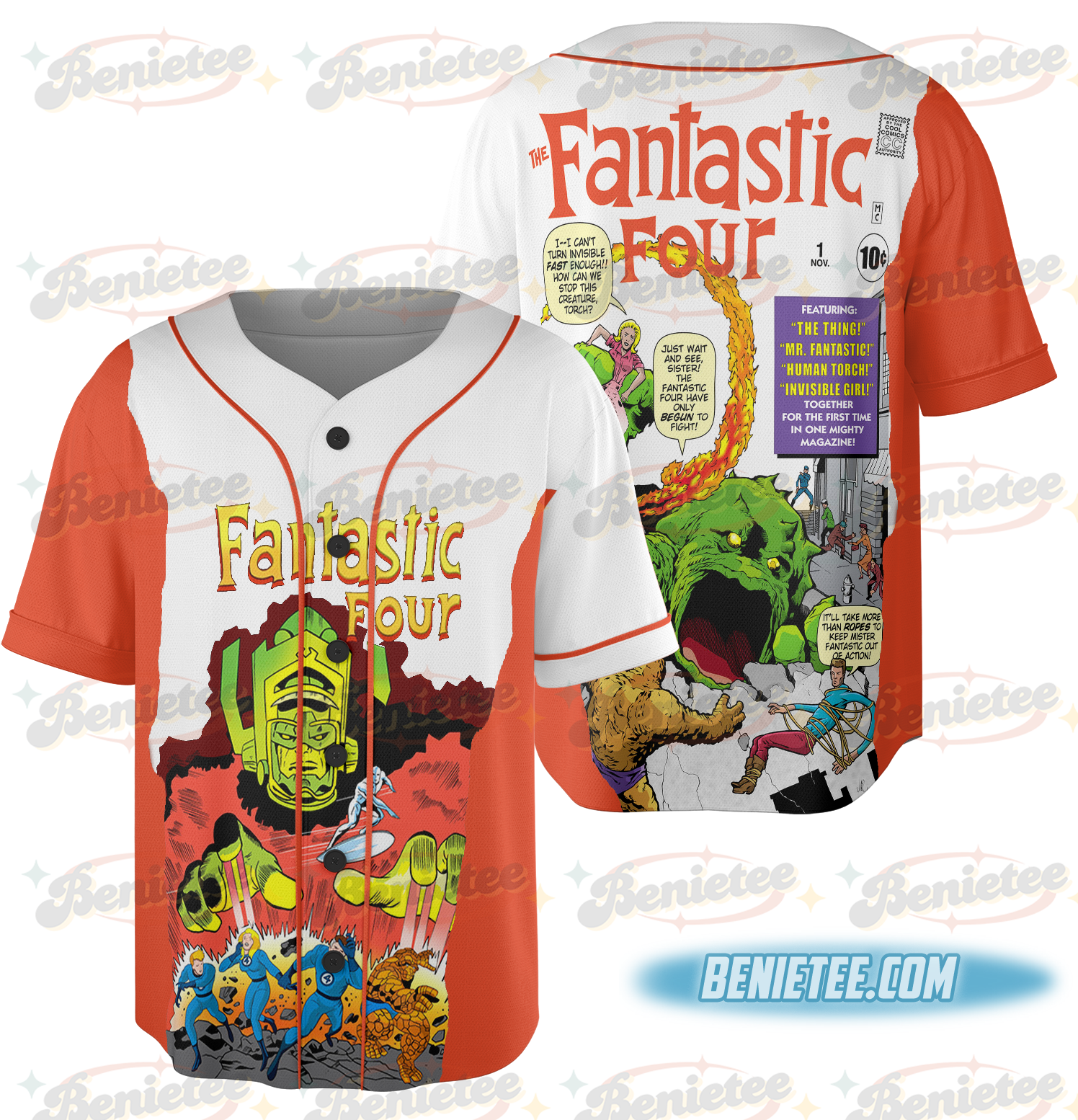Fantastic 4 Movie Inspired Vintage Baseball Jersey, Marvel Studio Superhero Shirt, Reed Richards Doctor Doom Tee - Image 3