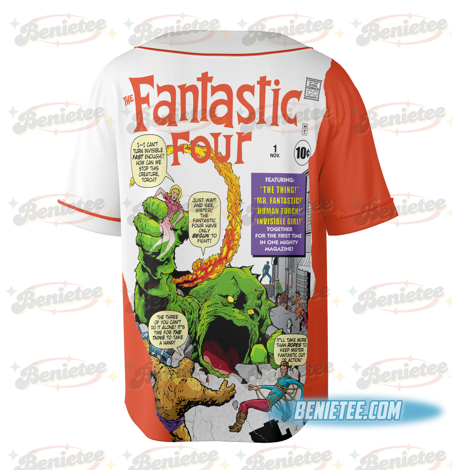 Fantastic 4 Movie Inspired Vintage Baseball Jersey, Marvel Studio Superhero Shirt, Reed Richards Doctor Doom Tee - Image 4