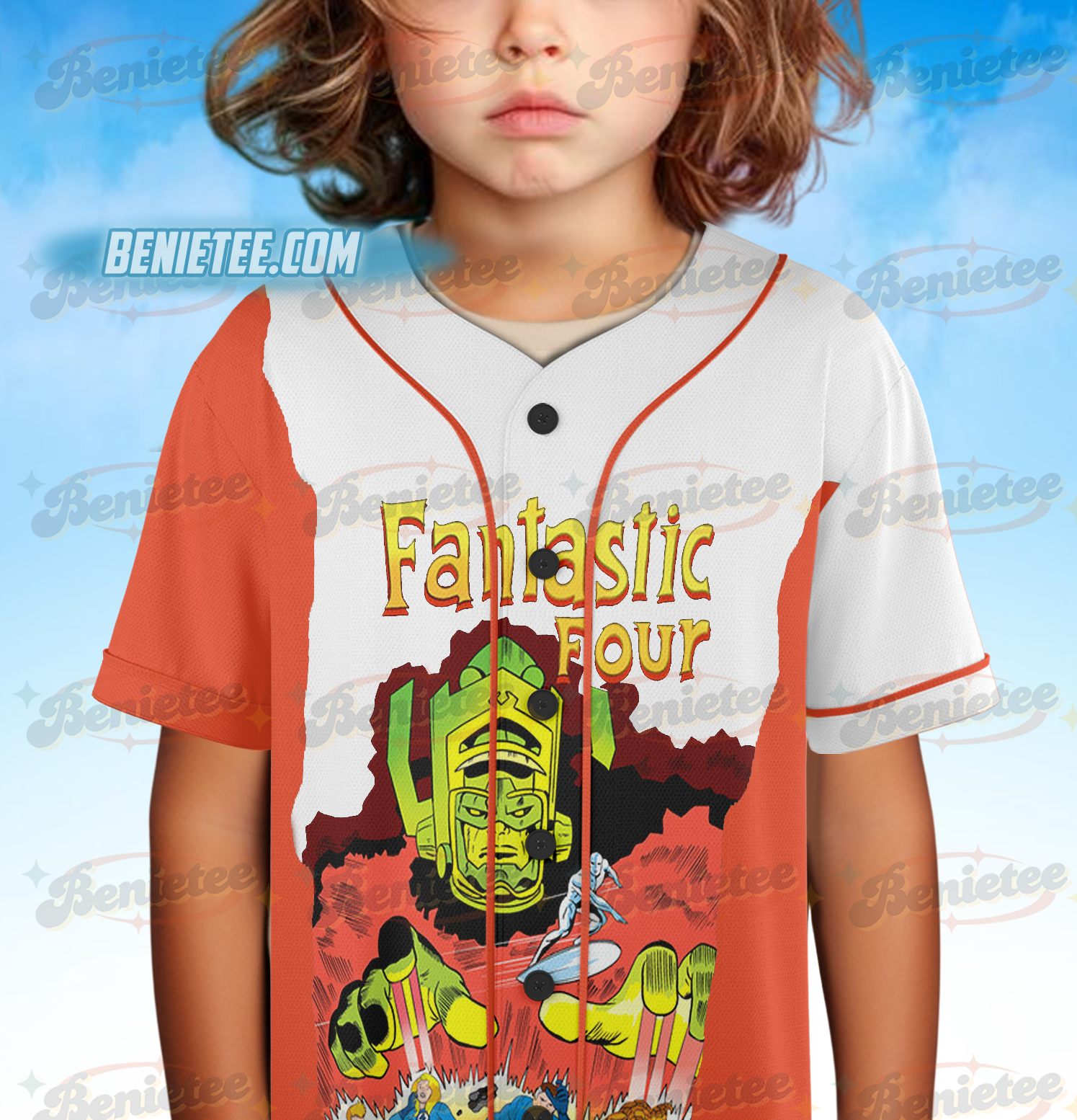 Fantastic 4 Movie Inspired Vintage Baseball Jersey, Marvel Studio Superhero Shirt, Reed Richards Doctor Doom Tee - Image 5