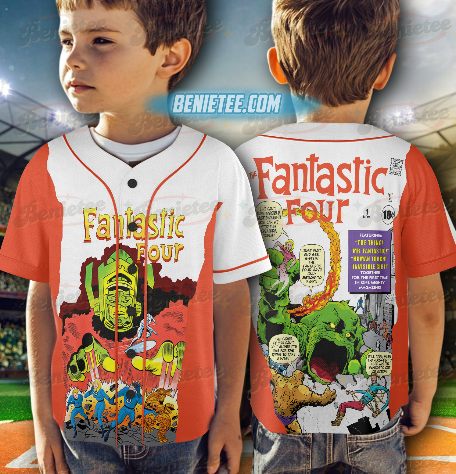 Fantastic 4 Movie Inspired Vintage Baseball Jersey, Marvel Studio Superhero Shirt, Reed Richards Doctor Doom Tee - Image 6