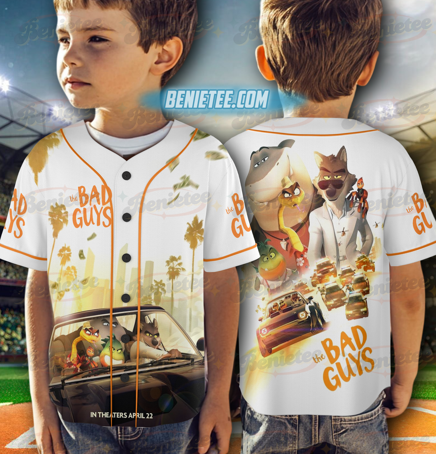 DreamWorks The Bad Guys 2 The Original Bad Guys Baseball Jersey - Image 5