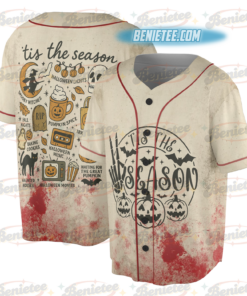 Vintage Halloween Baseball Jersey, Tis' the Season, Retro Halloween Aesthetic
