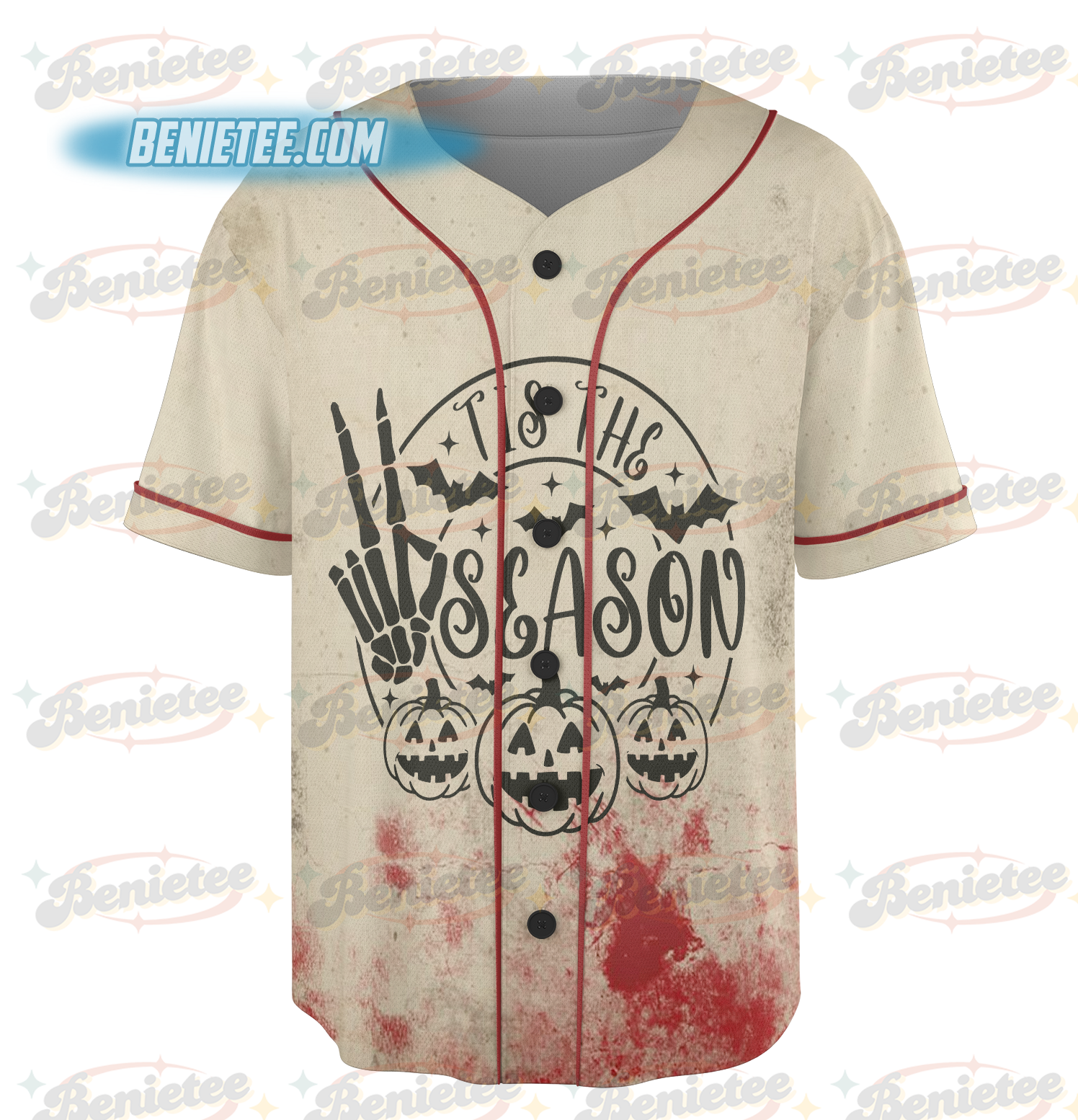 Vintage Halloween Baseball Jersey, Tis' the Season, Retro Halloween Aesthetic - Image 2