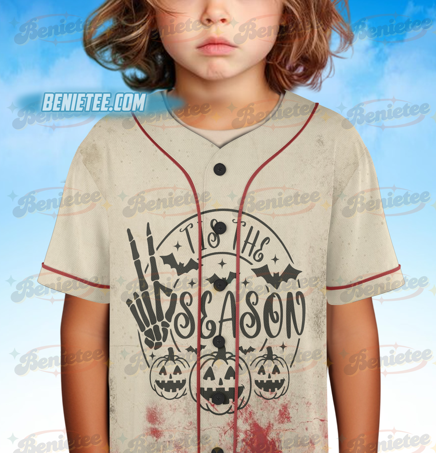 Vintage Halloween Baseball Jersey, Tis' the Season, Retro Halloween Aesthetic - Image 5