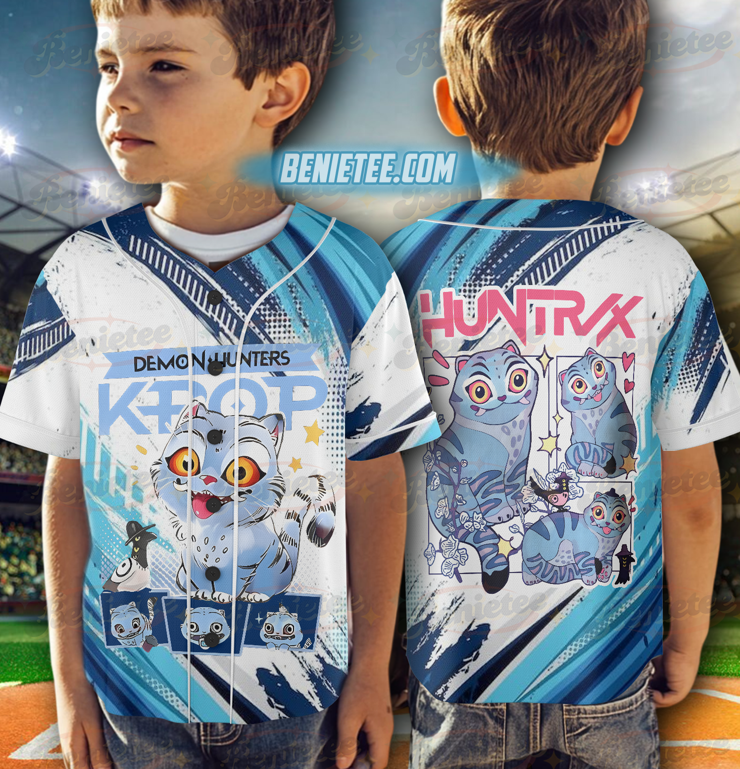 Demon Hunter Tiger Baseball Jersey, Derpy the Tiger And Bird Demon Hunter Tiger Jersey - Image 2