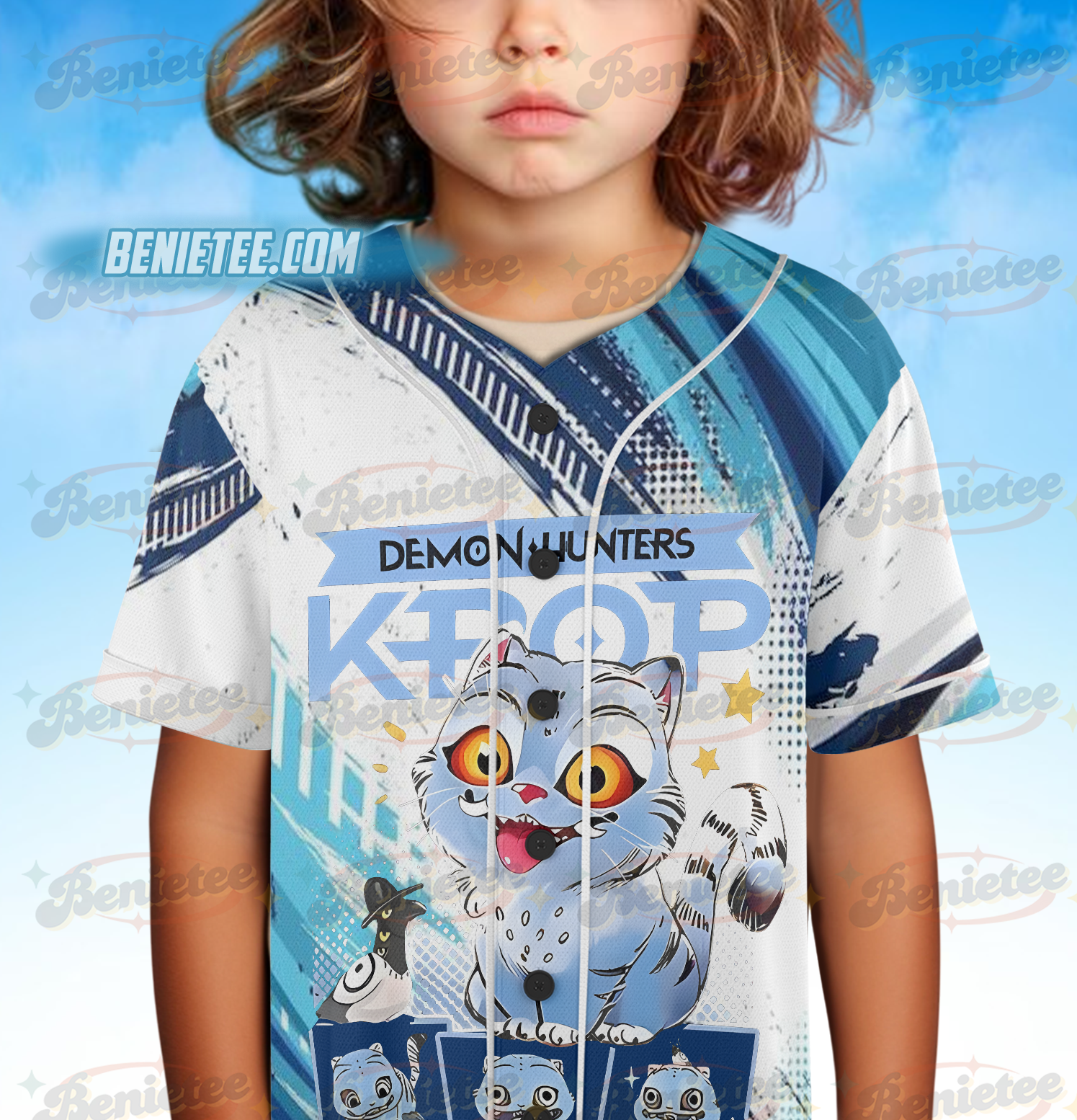 Demon Hunter Tiger Baseball Jersey, Derpy the Tiger And Bird Demon Hunter Tiger Jersey - Image 6