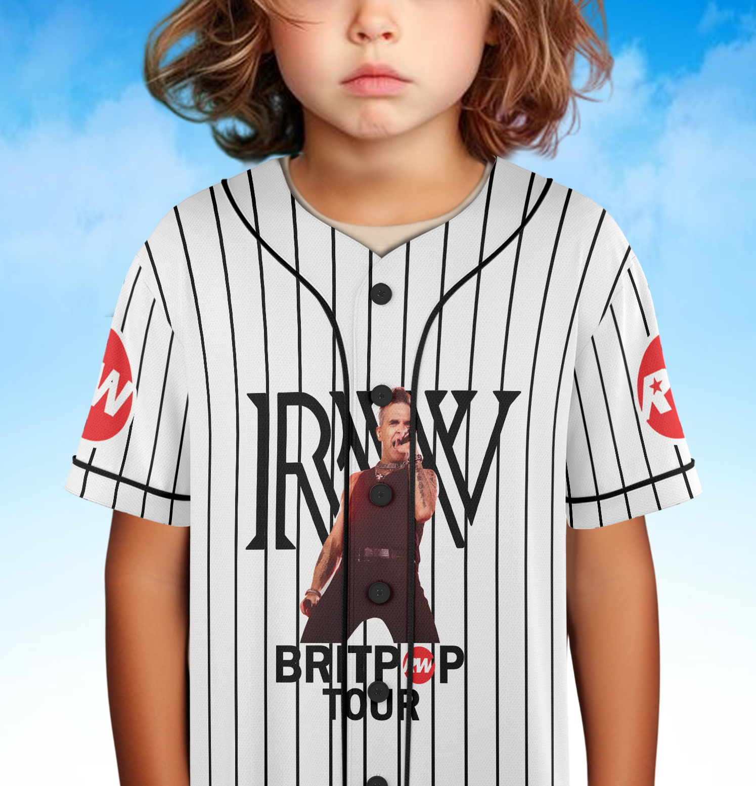 Britpop Fan Tour Retro Concert Baseball Jersey, Robbie Williams Concert - Image 6