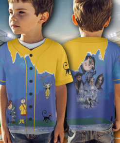 Alternative view of Coraline Movie Vintage Retro Horror Baseball Jersey