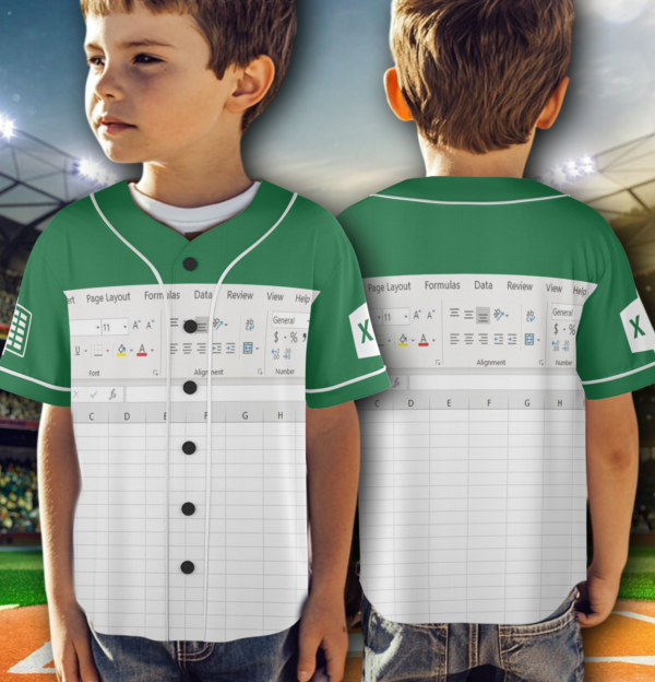 Alternative view of Funny Excel Baseball Jersey