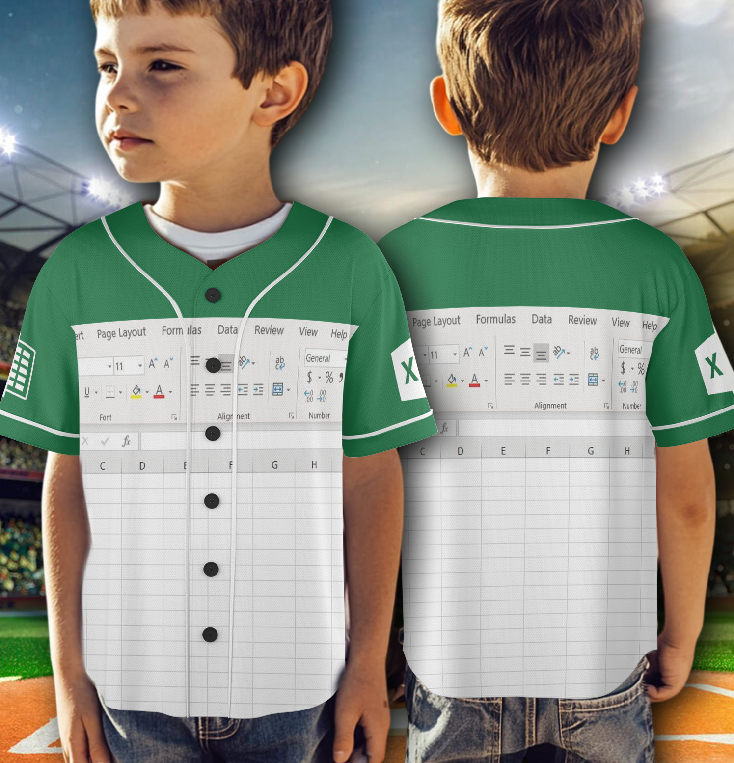 Funny Excel Baseball Jersey - Image 2