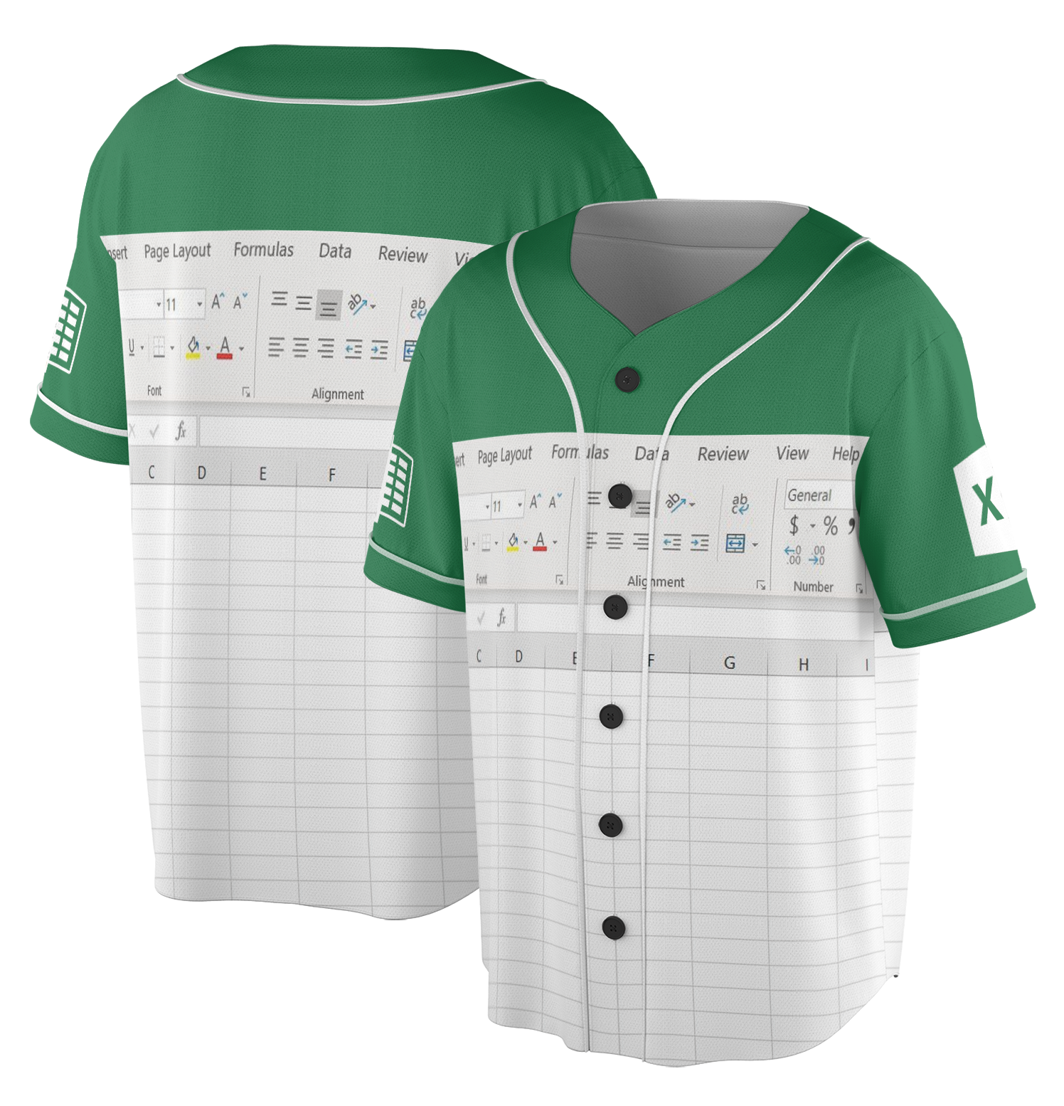 Funny Excel Baseball Jersey