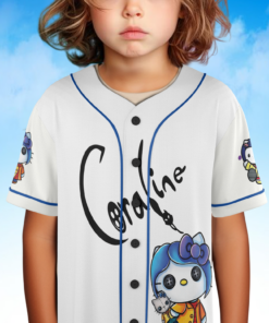 Alternative view of Hello Coraline Baseball Jersey, Coraline Cat Jersey