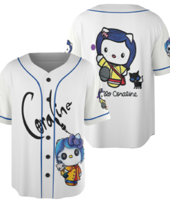 Hello Coraline Baseball Jersey, Coraline Cat Jersey