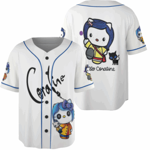 Hello Coraline Baseball Jersey, Coraline Cat Jersey