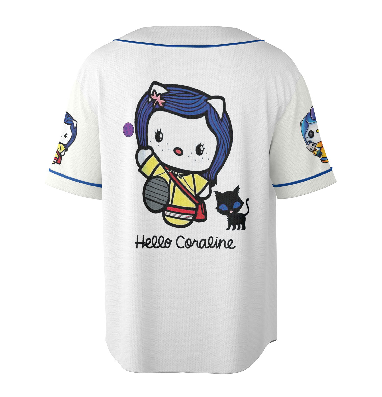 Hello Coraline Baseball Jersey, Coraline Cat Jersey - Image 6