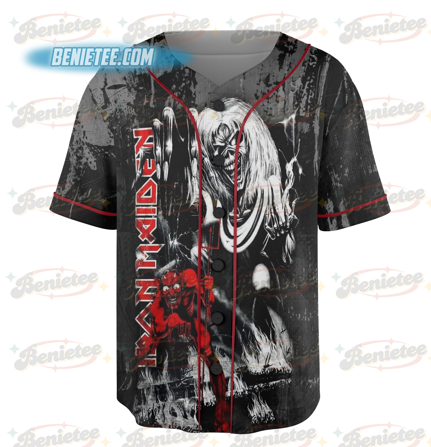 Iron Maiden Madrid Tour 2025 Baseball Jersey - Image 2
