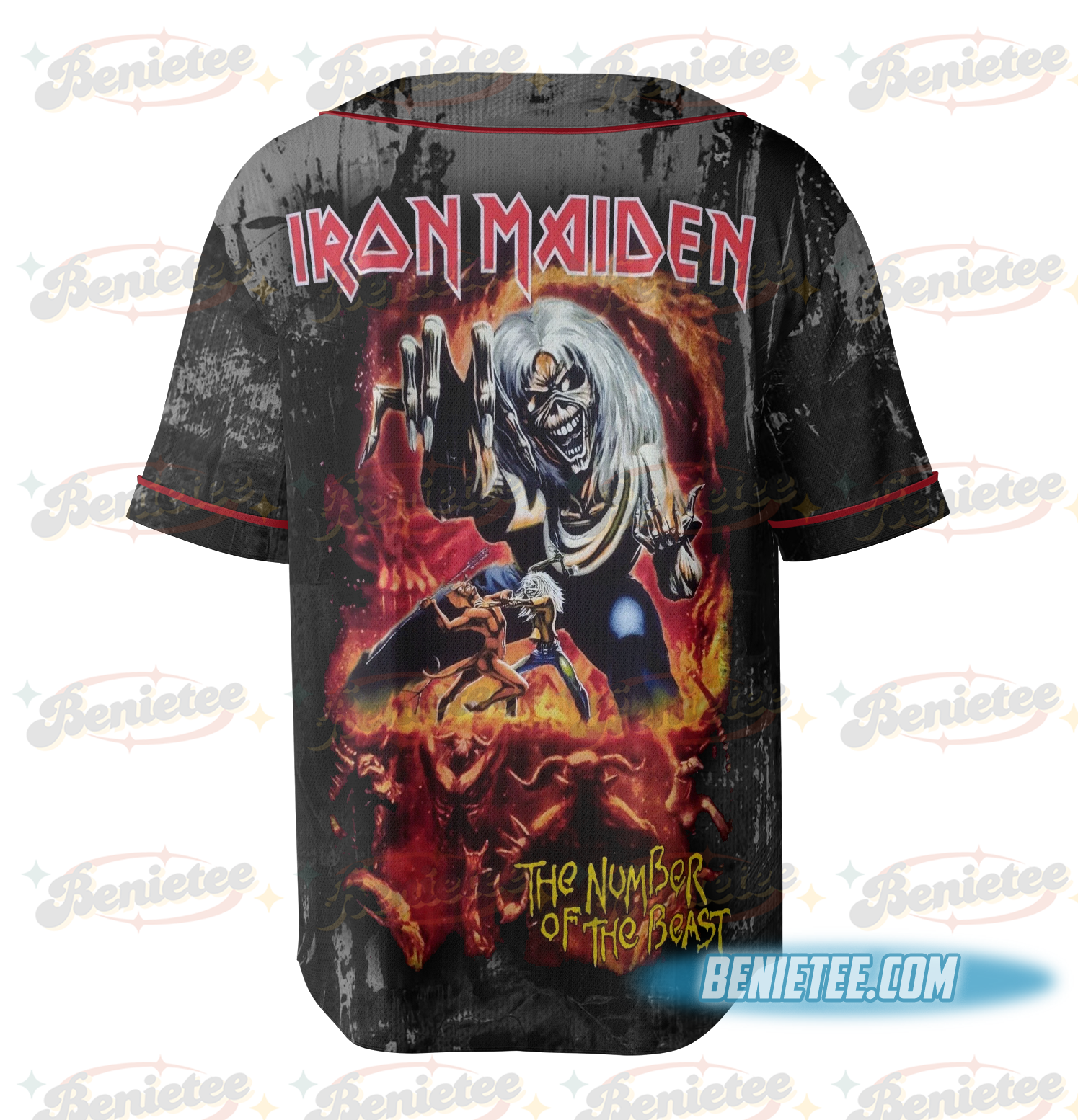 Iron Maiden Madrid Tour 2025 Baseball Jersey - Image 4