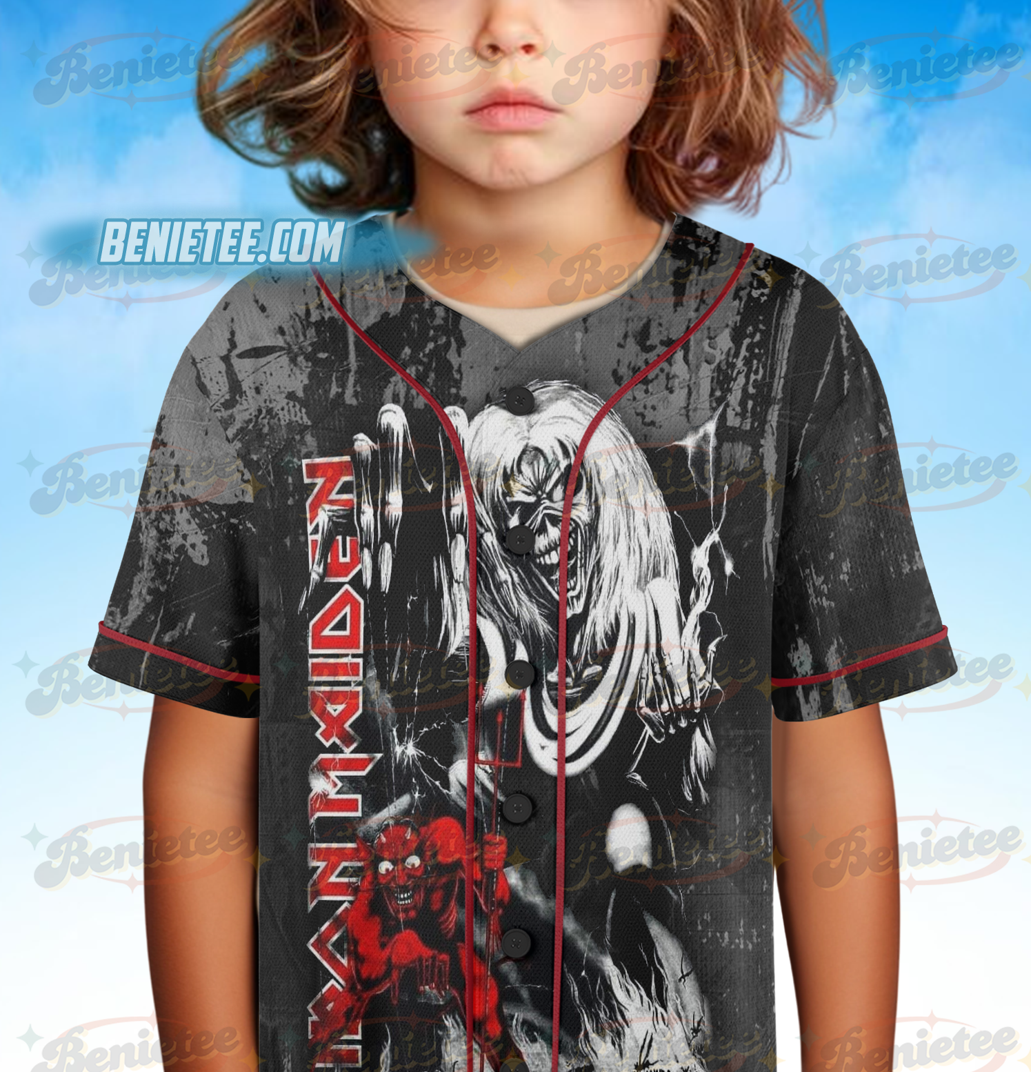 Iron Maiden Madrid Tour 2025 Baseball Jersey - Image 5