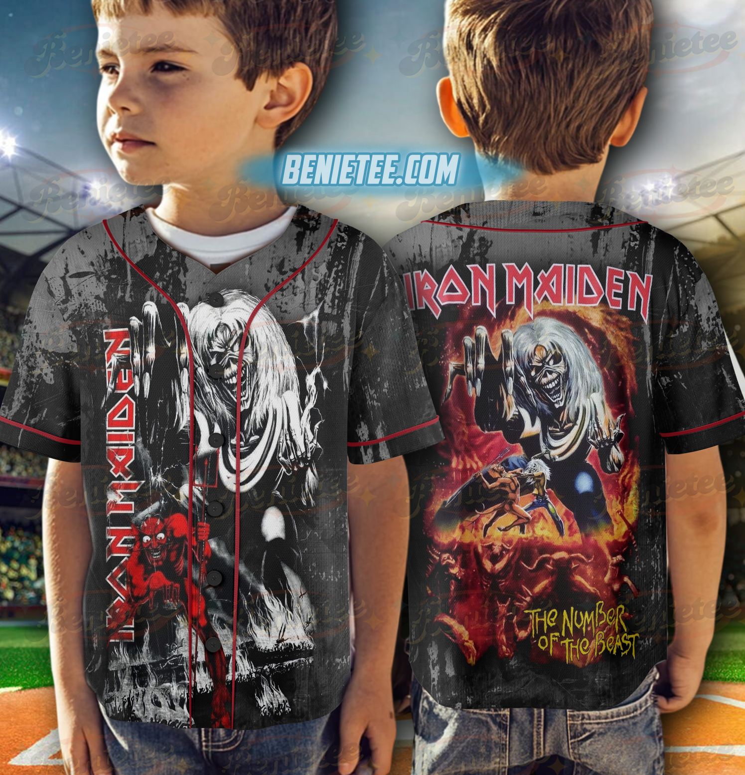 Iron Maiden Madrid Tour 2025 Baseball Jersey - Image 6