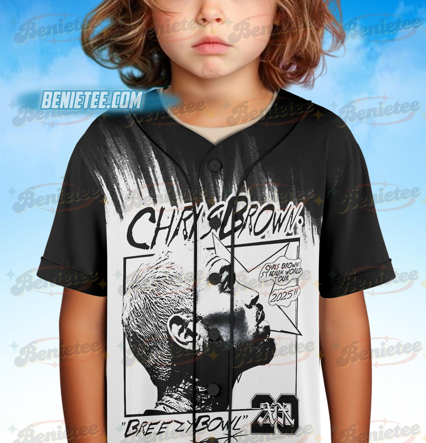 Rapper Chris Brown Breezy Bowl XX Tour 11:11 Vintage Jersey - Image 5