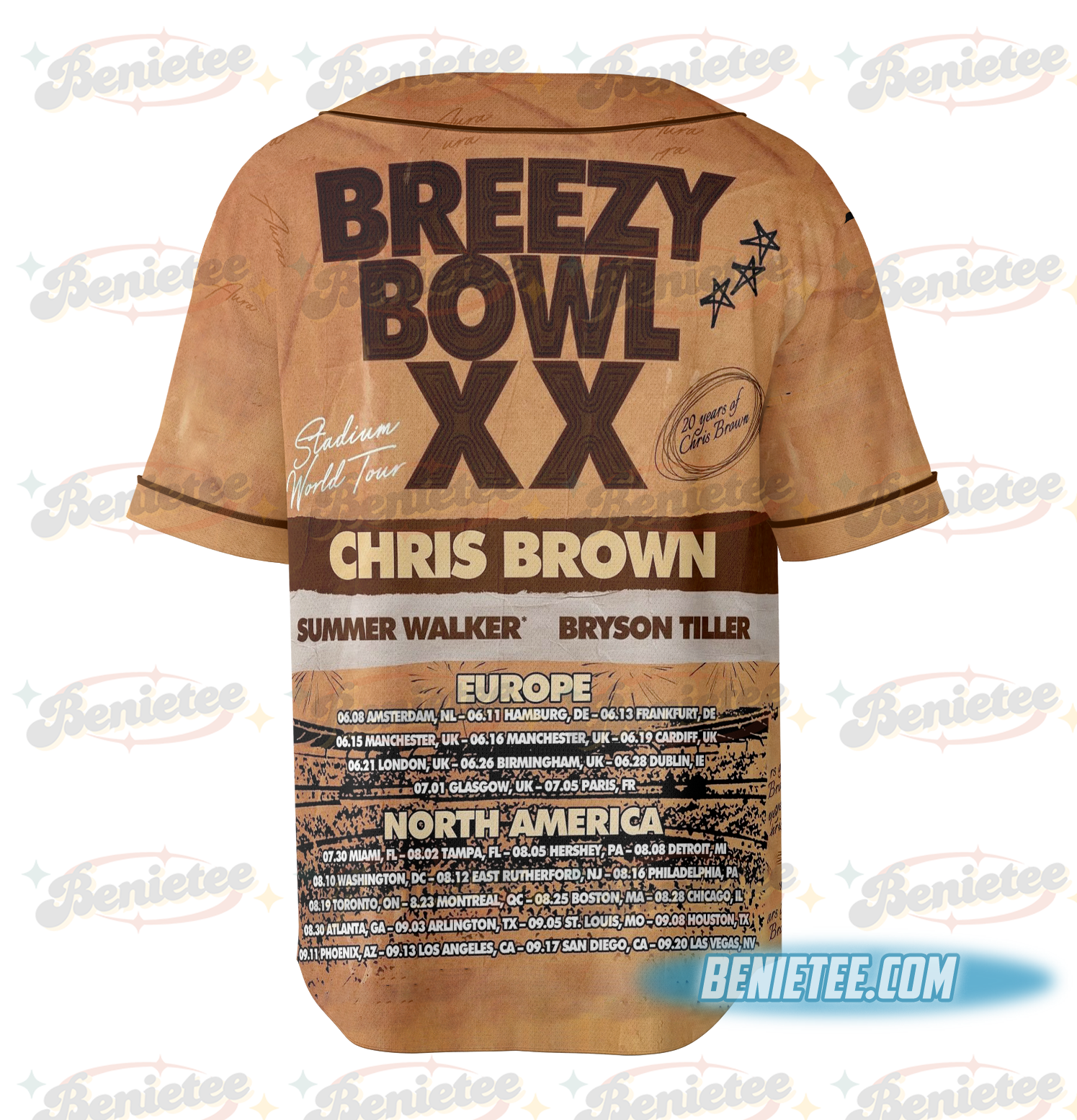 Personalized Chris Brown Breezy Bowl XX 2025 Jersey, Breezy Bowl Tour XX Baseball Jersey - Image 4