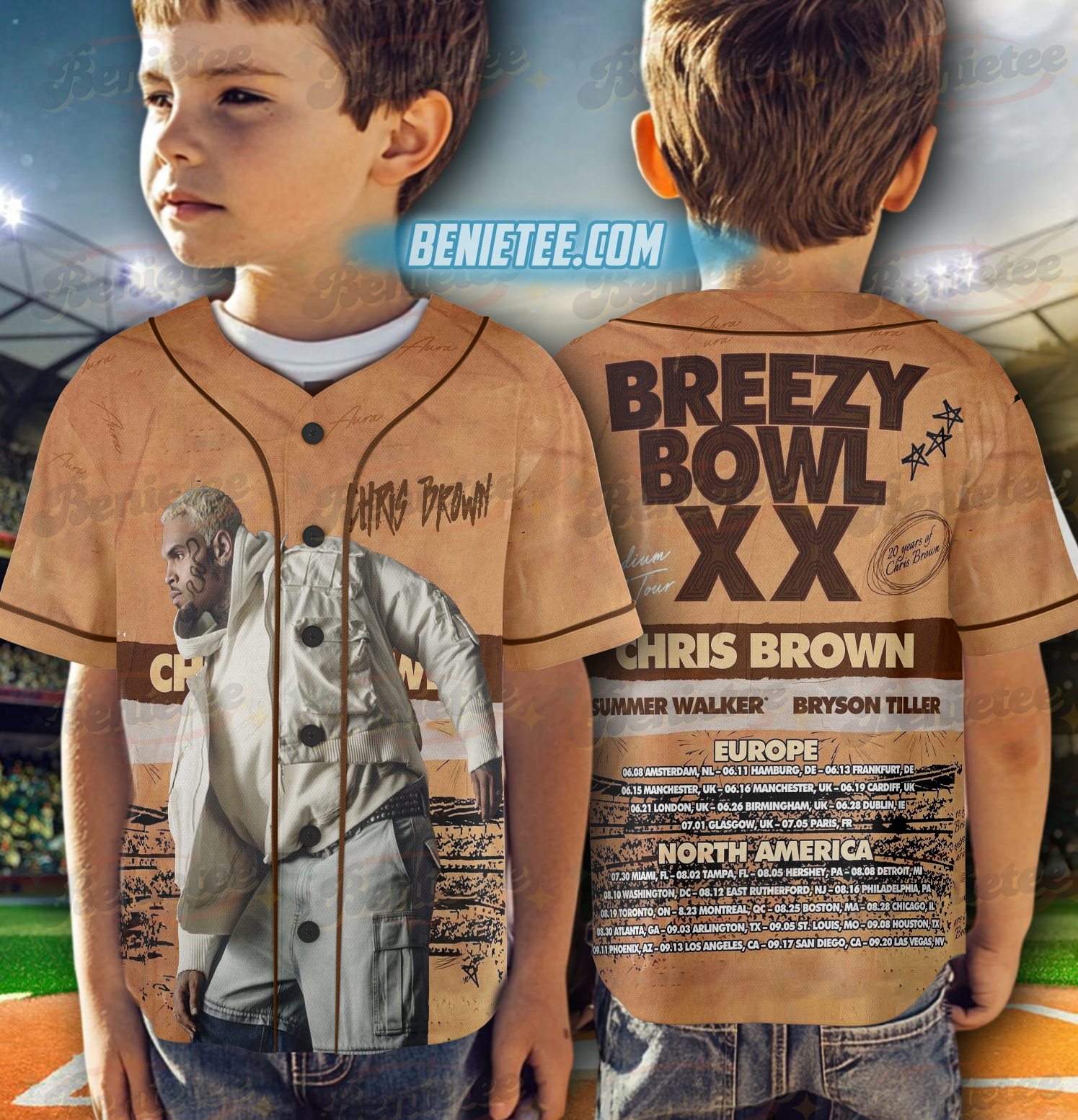 Personalized Chris Brown Breezy Bowl XX 2025 Jersey, Breezy Bowl Tour XX Baseball Jersey - Image 6