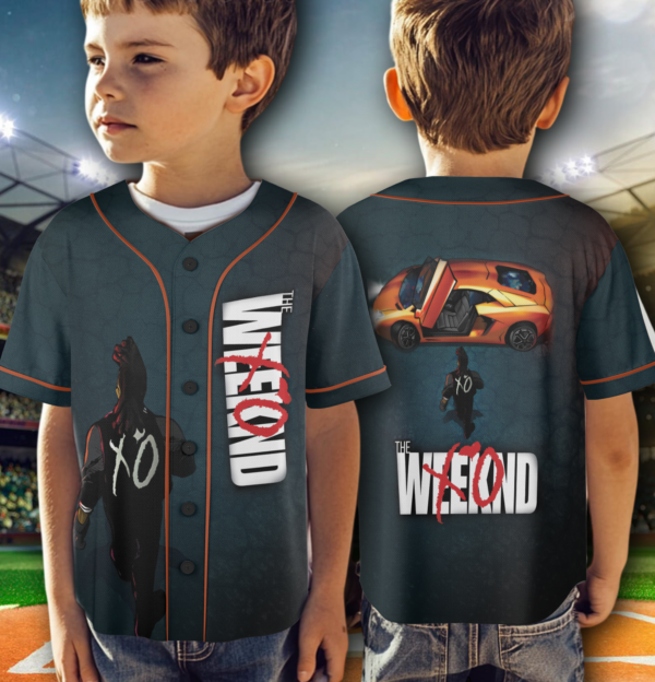 Alternative view of Starboy-Inspired Anime Baseball Jersey, Lamborghini The Weeknd Jersey