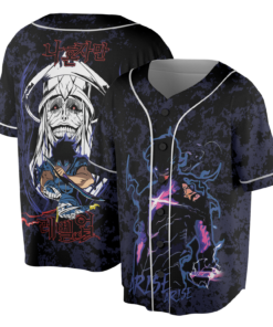 Solo Leveling jersey, Vintage Anime Hunter Baseball Jersey, Distressed Sung Jin-Woo Graphic