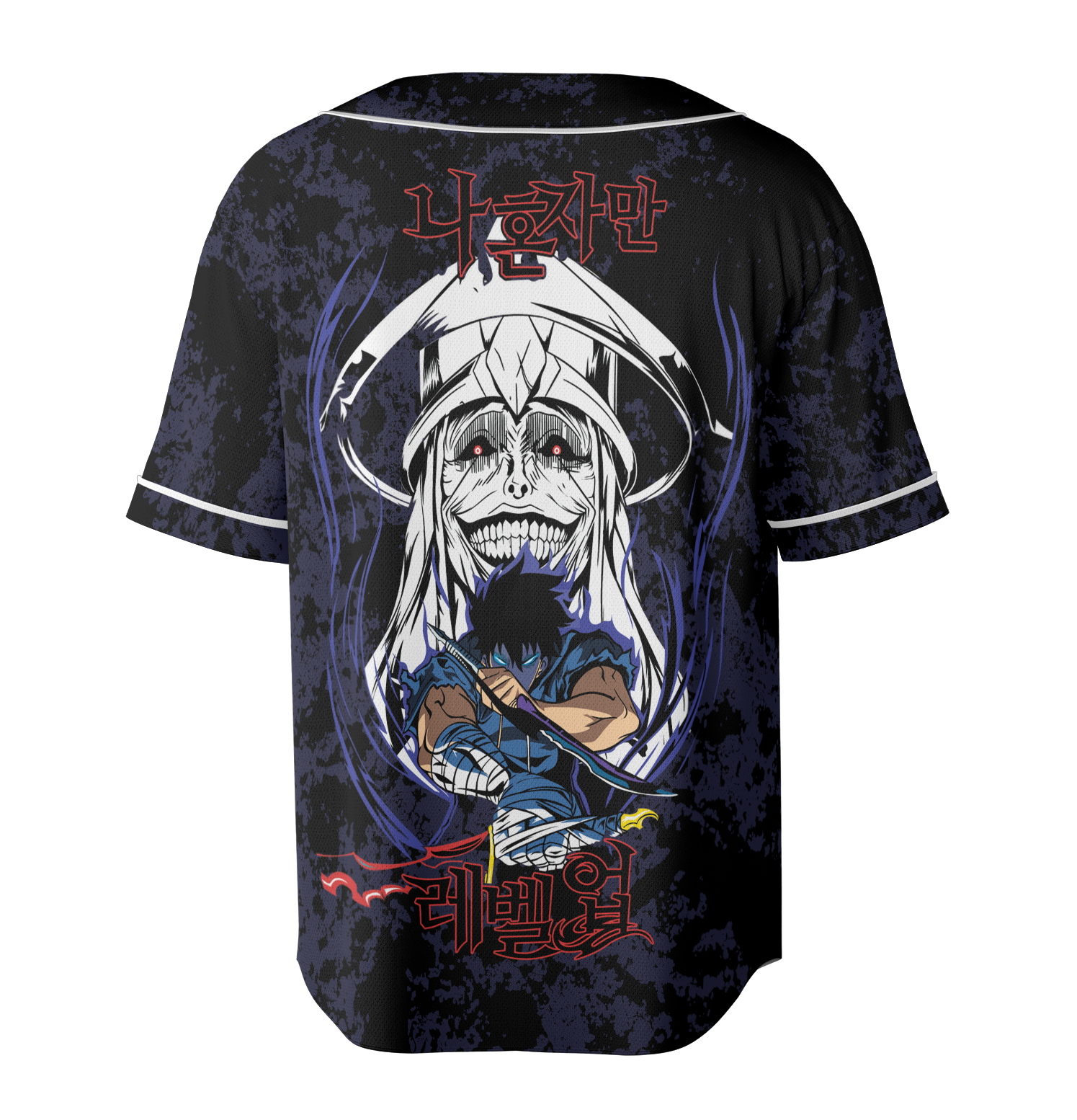 Solo Leveling jersey, Vintage Anime Hunter Baseball Jersey, Distressed Sung Jin-Woo Graphic - Image 5