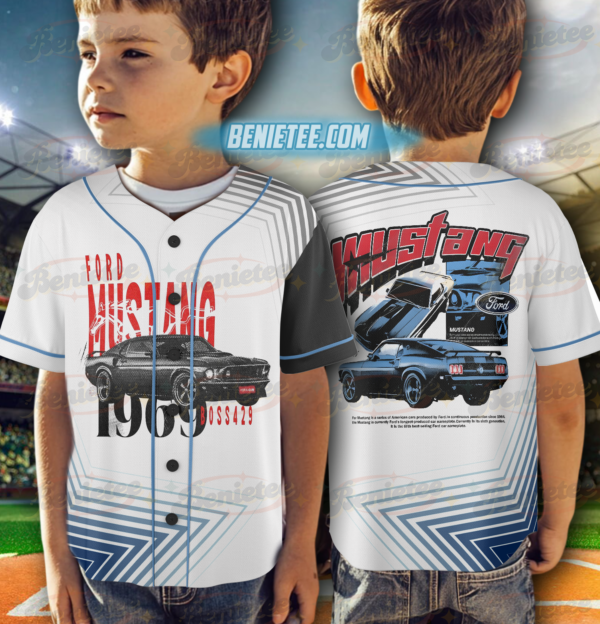 Alternative view of Licensed Ford Baseball Jersey, Mustang Script Legendary Jersey
