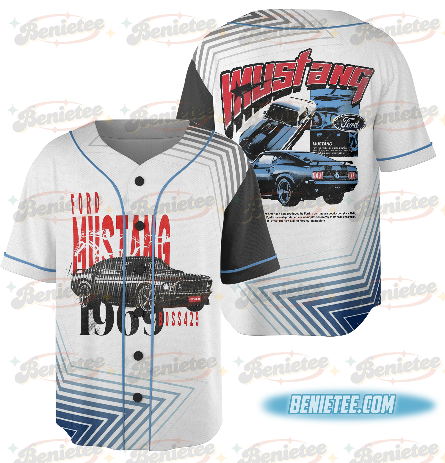 Licensed Ford Baseball Jersey, Mustang Script Legendary Jersey - Image 4