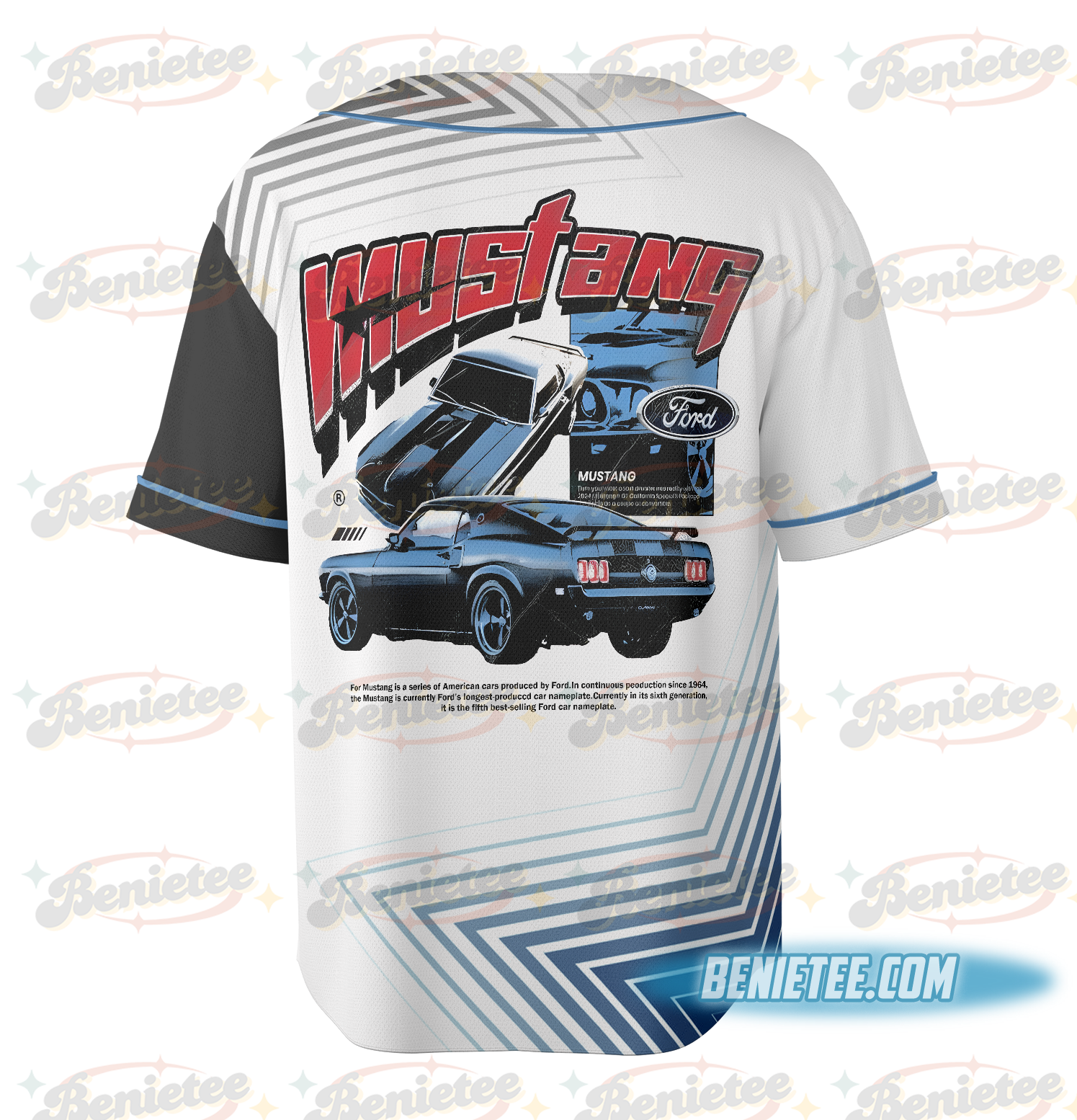 Licensed Ford Baseball Jersey, Mustang Script Legendary Jersey - Image 5