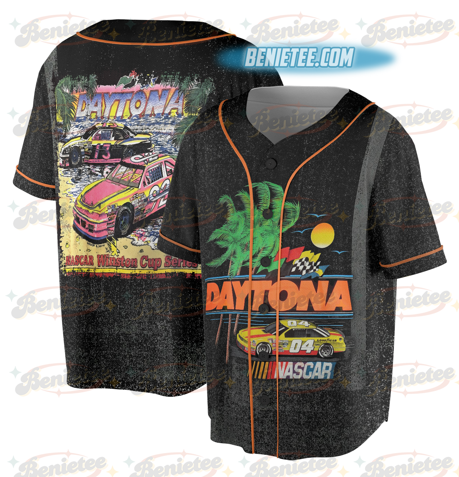 Vintage 90s NASCAR Winston Cup Series Jersey, Daytona Neon Racing 1991 Jersey