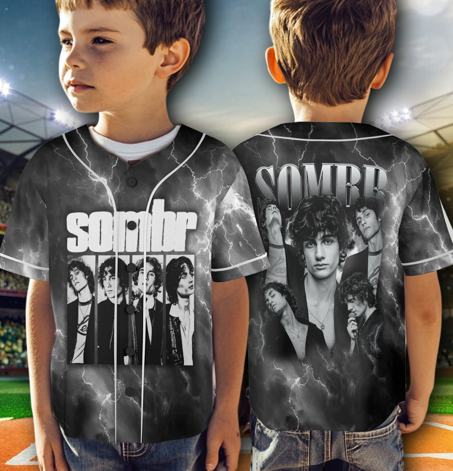 Sombr World Tour Music Vintage Baseball Jersey - Image 2